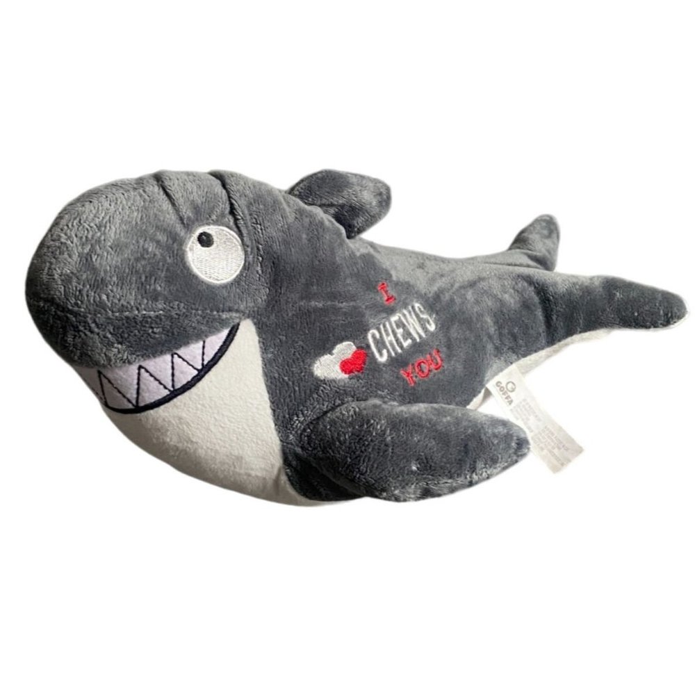Goffa 12.5 Inch Stuffed Shark-'I Chews You'-Gray-SOFT!-GUC
